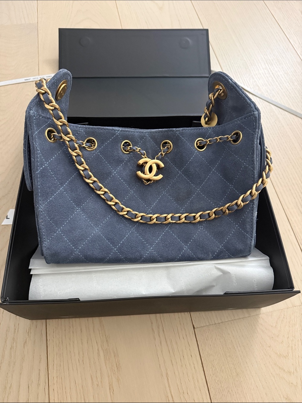 Chanel 26 suede